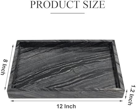 YMXYJM Natural Marble Tray for Bathroom, Genuine Ancient Wood Grain Marble - Image 2