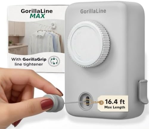 GorillaLine Max – Retractable Clothesline Indoor Outdoor, Non-Sagging Heavy by GorillaLine