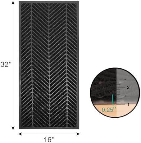 16"x32" Black Front Door Mat Indoor Outdoor, Welcome Doormat - Image 2