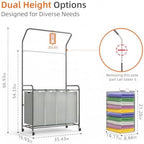 ROMOON Laundry Hamper Sorter Cart, 4 Section Organizer - Image 6