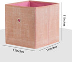 Foldable Storage Cubes Bins, 11 Inch Cloth Storage Cube Fabric Storage Box - Image 2