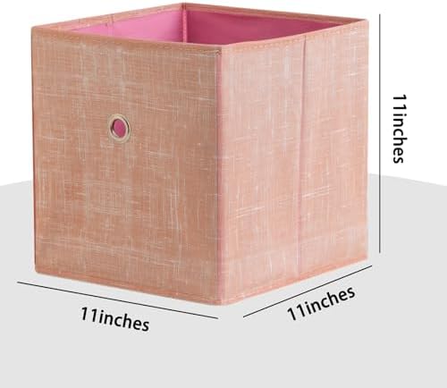Foldable Storage Cubes Bins, 11 Inch Cloth Storage Cube Fabric Storage Box - Image 2