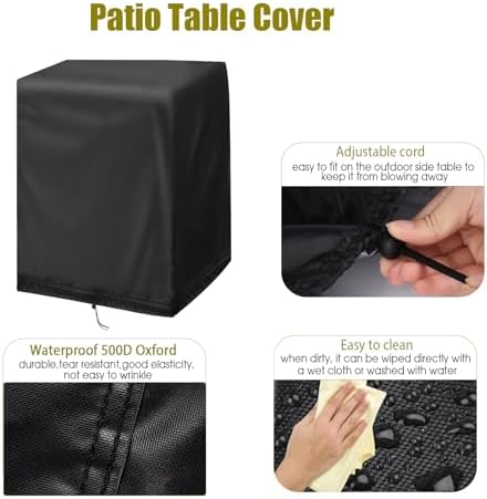 End Tables Cover, Outdoor Side Table 23.6x11.8x23.6in - Image 5