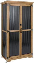 Outdoor Storage Cabinet with Shelves, Weatherproof Tool Shed by PETSCOSSET
