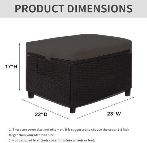 Easy-Going Heavy Duty Outdoor Ottoman Cover - Image 6