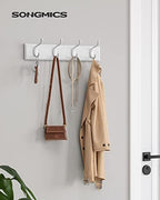 SONGMICS Wall-Mounted Coat Racks, 8 Dual Metal Hooks - Image 2