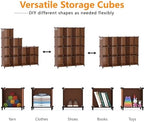 AWTATOS Closet Organizer, 12 Cube Storage Organizer Shelves, Cocoa Brown - Image 5