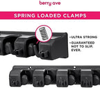 Combo 5 Slot Broom Holder w/ 1 Self Adhesive Mop Gripper No-Drilling, Wall - Image 3