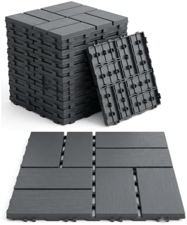 44 PCS 12"x12" Interlocking Deck Tiles by Unknown