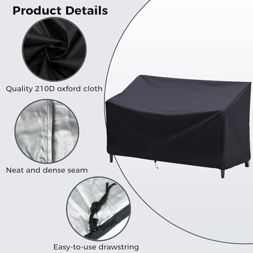Outdoor Bench Cover, Heavy Duty 3 Seater Patio Bench Furniture Covers - Image 5
