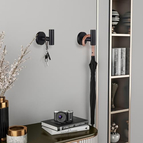 2 Pack Bathroom Towel Hooks Wall Mount Hooks Matte Black Towel Racks Coat Hooks - Image 4