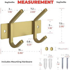 Brushed Gold Small Coat Rack Wall Mount – 6 Inch Stainless Steel Rail - Image 2