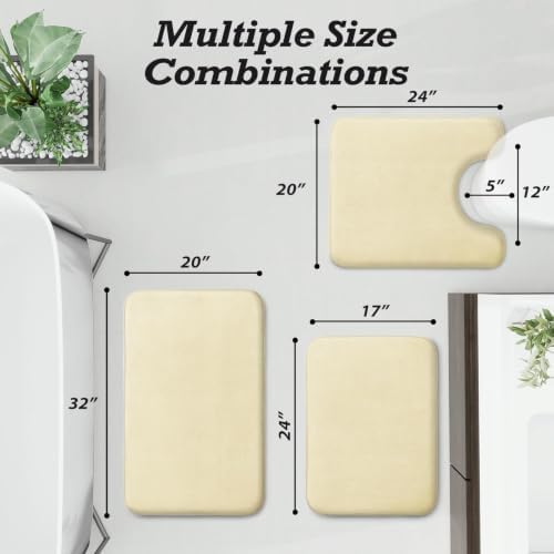 HUXMEYSON Bathroom Rugs Sets 3 Piece, Non-Slip & Quick Dry Bath Mat Set - Image 2