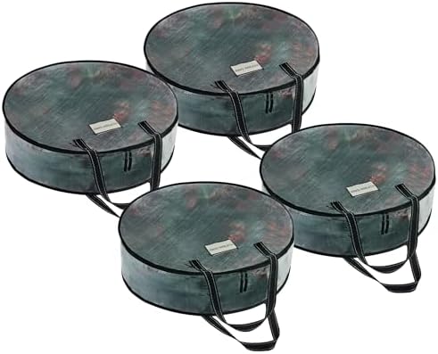 VENO 4 Pack Summer Wreath Storage Container, 36 Inch Clear Wreath Bag, by Veno