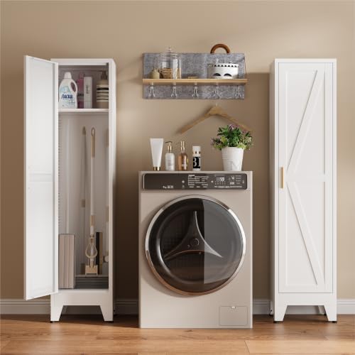 Bevivog 67" Slim Storage Cabinet, Narrow Metal Cabinet Closet - Image 2