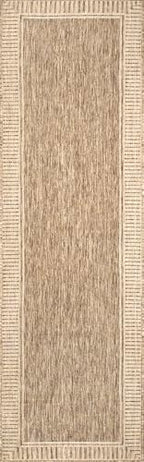 nuLOOM Asha Light Brown Bordered Indoor/Outdoor Runner Rug - Image 2