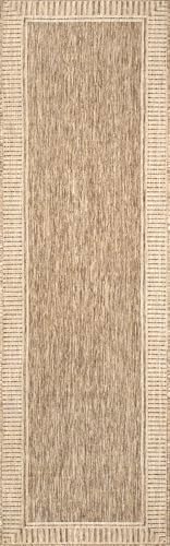 nuLOOM Asha Light Brown Bordered Indoor/Outdoor Runner Rug - Image 2