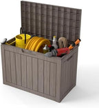 Outdoor Storage Box, 50 Gallon Waterproof Deck Box, Snap-Together Storage Bin by GraceYourYard