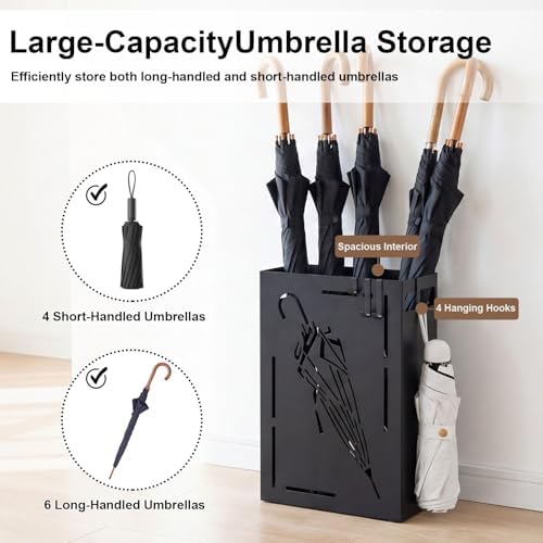 Goplus Metal Umbrella Holder, Indoor Umbrella Stand Freestanding - Image 2