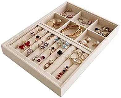 Premium Grade Beige Velvet Jewelry Organization Trays Rings and Accessory - Image 2