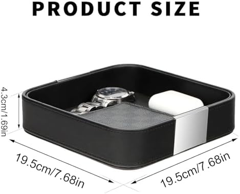 SANZIE Leather Tray Desktop Storage, Trinket Catchall Tray - Image 3