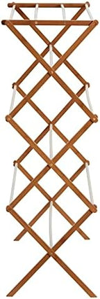 Household Essentials Bamboo Folding Clothes Drying Rack | White Finish - Image 4