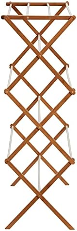 Household Essentials Bamboo Folding Clothes Drying Rack | White Finish - Image 4