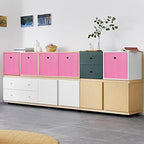 Foldable Storage Cubes Bins, 11 Inch Cloth Storage Cube Fabric Storage Box - Image 5