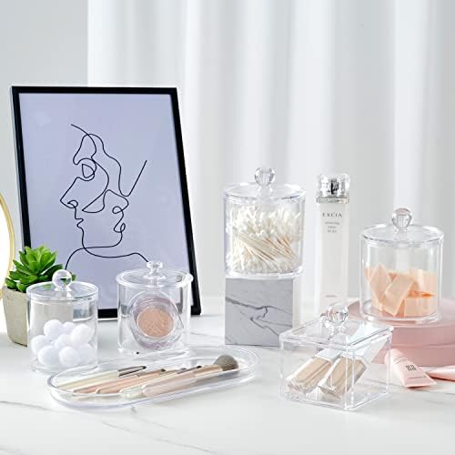 SheeChung Acrylic Vanity Tray, 2 Pack, 9.65 in x 4.5 in x 0.79 in, Catchall Tray - Image 4