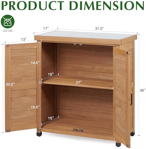 Outdoor Storage Cabinet & Potting Bench Table - Image 3