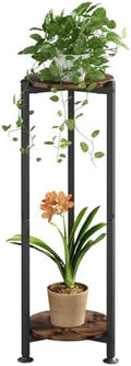 2 Tier Plant Stand Indoor Corner Tall Round Shape Plant Shelf by YIZAIJIA
