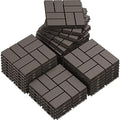 Goovilla Plastic Interlocking Deck Tiles, 27 Pack 12"x12", Dark Coffee by Goovilla
