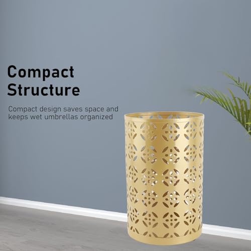 Fabater Rust Proof Metal Umbrella Holder Round Hollow Copper Pattern Umbrella - Image 6