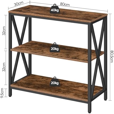 MAHANCRIS 31.5" Sofa Table, Industrial Console Table, 3-Tier Entryway Table - Image 3