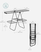SONGMICS Clothes Drying Rack, Foldable 2-Level Stee Laundry Drying Rack - Image 6