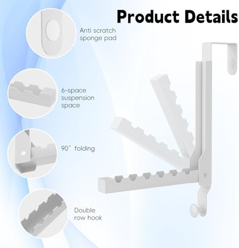 2 Pack Over The Door Hanger Folding Clothes Drying Rack, Folding Hanging Coat - Image 3