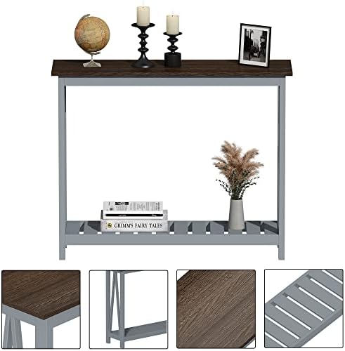 ChooChoo Farmhouse Console Table, Narrow Sofa Table - Image 4