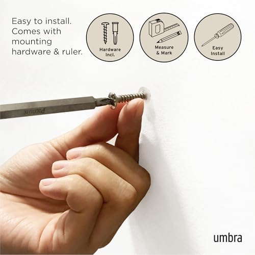 Umbra Flip Coat Rack, Wall Mount Retractable Hooks, Natural/Nickel - Image 6
