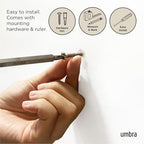 Umbra Flip Coat Rack, Wall Mount Retractable Hooks, Natural/Nickel - Image 6