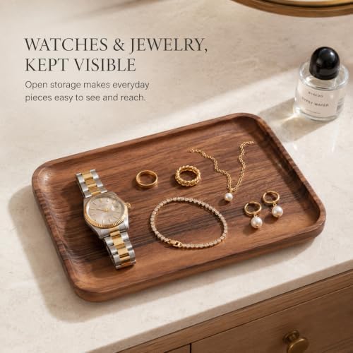 Walnut Valet Tray, Wooden Catchall Tray - Image 4