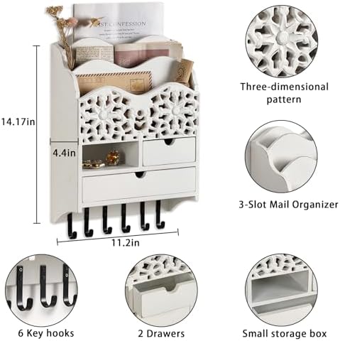 3-Slot Mail Sorter Organizer Wall Mount - Image 5