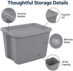 18 Gal Storage Bin with Snap-On Lid, Stackable Plastic Tote - Image 7