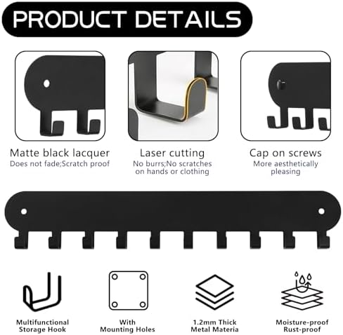 2 Pack Key Holder for Wall, Key Hooks - Image 3