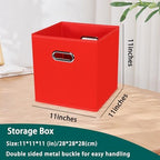 Black Foldable Storage Cubes Bins, Fabric Storage Box Cubes Organizer Baskets - Image 2