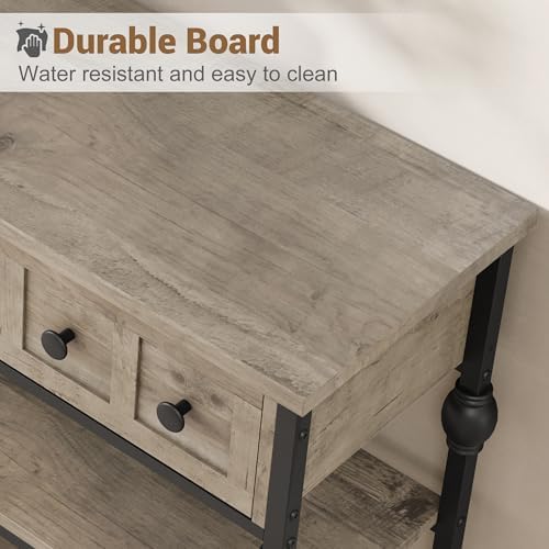 Garvee 52" Console Table with 3 Drawers, Roman Column Entryway Table, Narrow - Image 5