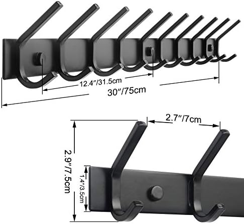 WEBI Coat Rack Wall Mounted, 10 Hooks - Image 2