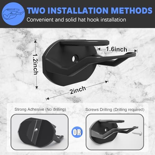 16 Pack Adhesive Hat Hooks for Wall, Super Strong Hat Rack for Baseball Caps - Image 4