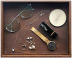 Vixdonos Leather Valet Tray Rectangular Catchall Tray Counter Organizer by Vixdonos