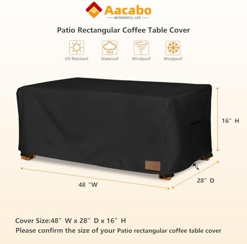 Waterproof Outdoor Coffee Table Cover, Rectangular Patio Small Side Table Cover - Image 3