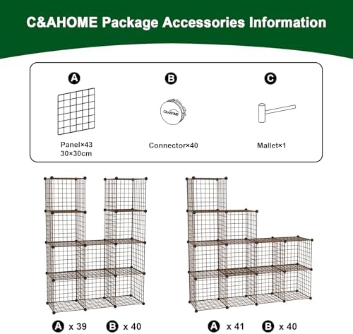 C&AHOME Wire Cube Storage, 12 - Image 7